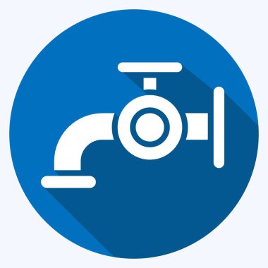 Icon Water. related to Laundry symbol. long shadow style. simple design editable. simple illustration, good for prints