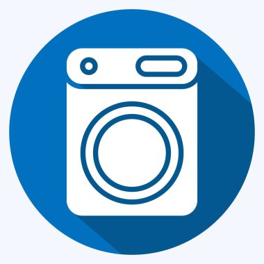 Icon Dryer. related to Laundry symbol. long shadow style. simple design editable. simple illustration, good for prints