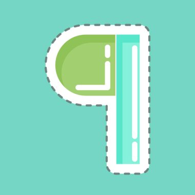 Etiket çizgisi Paragraf 'ı kesti. Grafik Tasarım Araçları sembolüyle ilgili. Basit dizayn edilebilir. Basit bir çizim. basit vektör