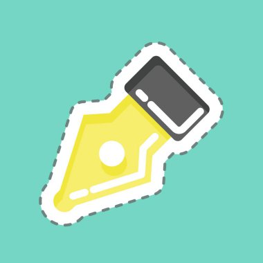 Çıkartma çizgisi Pen Nib 'i kesti. Grafik Tasarım Araçları sembolüyle ilgili. Basit dizayn edilebilir. Basit bir çizim. basit vektör