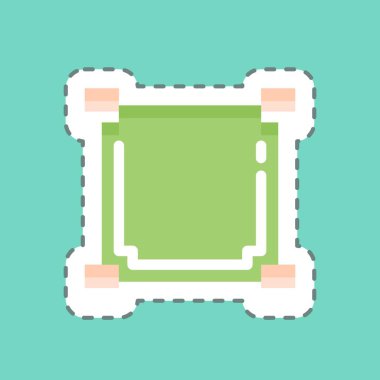 Çıkartma çizgisi, çizim meydanı. Grafik Tasarım Araçları sembolüyle ilgili. Basit dizayn edilebilir. Basit bir çizim. basit vektör