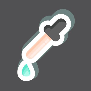 Çıkartmalı göz damlası. Grafik Tasarım Araçları sembolüyle ilgili. Basit dizayn edilebilir. Basit bir çizim. basit vektör