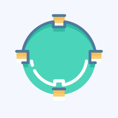 Simge Çizim Çemberi. Grafik Tasarım Araçları sembolüyle ilgili. Karalama stili. Basit dizayn edilebilir. Basit bir çizim. Basit vektör simgeleri