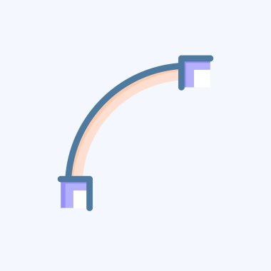 Simge Çizim Yayı. Grafik Tasarım Araçları sembolüyle ilgili. Karalama stili. Basit dizayn edilebilir. Basit bir çizim. Basit vektör simgeleri
