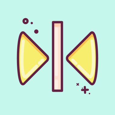 Simge yansıması. Grafik Tasarım Araçları sembolüyle ilgili. MBE tarzı. Basit dizayn edilebilir. Basit bir çizim. Basit vektör simgeleri