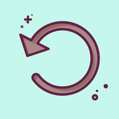 Simge Döndürme. Grafik Tasarım Araçları sembolüyle ilgili. MBE tarzı. Basit dizayn edilebilir. Basit bir çizim. Basit vektör simgeleri