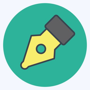 Icon Pen Nib. related to Graphic Design Tools symbol. color mate style. simple design editable. simple illustration. simple vector icons