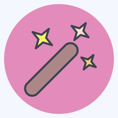 Icon Magic Wand. related to Graphic Design Tools symbol. color mate style. simple design editable. simple illustration. simple vector icons