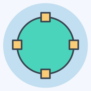 Icon Draw Circle. related to Graphic Design Tools symbol. color mate style. simple design editable. simple illustration. simple vector icons