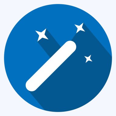 Icon Magic Wand. related to Graphic Design Tools symbol. long shadow style. simple design editable. simple illustration. simple vector icons