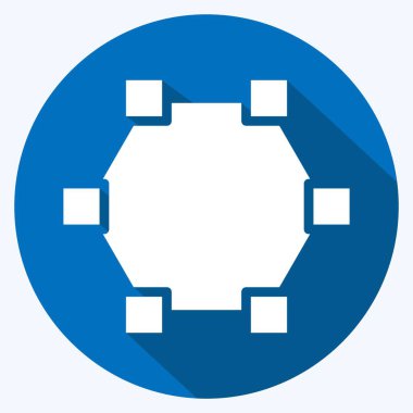 Icon Draw Polygon. related to Graphic Design Tools symbol. long shadow style. simple design editable. simple illustration. simple vector icons