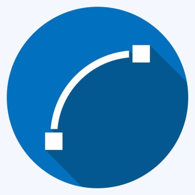 Icon Draw Arc. related to Graphic Design Tools symbol. long shadow style. simple design editable. simple illustration. simple vector icons