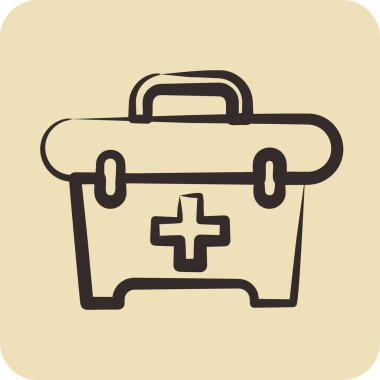 Simge ilkyardım. Dövüş sporları sembolüyle ilgili. El çizimi tarzı. Basit tasarım düzenleme. Boks.