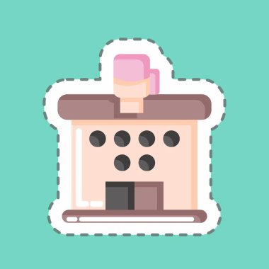 Çıkartma hattı Club 'ı kesti. Dövüş sporları sembolüyle ilgili. Basit dizayn edilebilir. Basit bir resim. Boks.