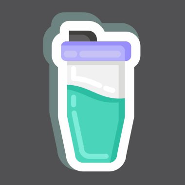 Etiketli Protein Shake. Dövüş sporları sembolüyle ilgili. Basit dizayn edilebilir. Basit bir resim. Boks.