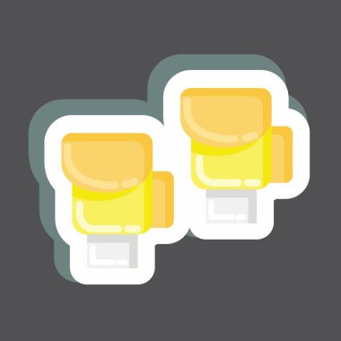 Çıkartma Boks Eldiveni. Dövüş sporları sembolüyle ilgili. Basit dizayn edilebilir. Basit bir resim. Boks.