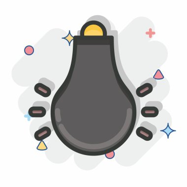 İkon Yumruk Topu. Dövüş sporları sembolüyle ilgili. Çizgi roman tarzı. Basit dizayn edilebilir. Basit bir resim. Boks.