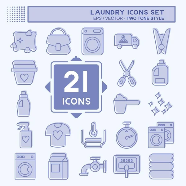 Icon Set Laundry. related to Laundry symbol. two tone style. simple design editable. simple illustration, good for prints