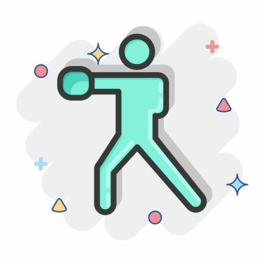 Simge Boksu. Dövüş sporları sembolüyle ilgili. Çizgi roman tarzı. Basit dizayn edilebilir. Basit bir resim. Boks.