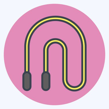 Simge Atlama İpi. Dövüş sporları sembolüyle ilgili. renk arkadaşı stili. Basit dizayn edilebilir. Basit bir resim. Boks.