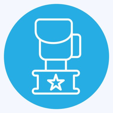 Simge Kupası. Dövüş sporları sembolüyle ilgili. Mavi gözlü. Basit dizayn edilebilir. Basit bir resim. Boks.