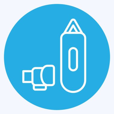 Simge Eğitimi. Dövüş sporları sembolüyle ilgili. Mavi gözlü. Basit dizayn edilebilir. Basit bir resim. Boks.