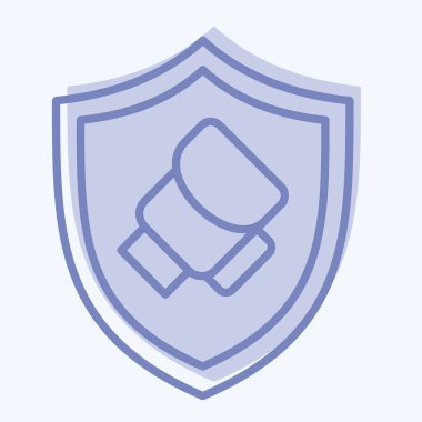 Simge Sheild. Dövüş sporları sembolüyle ilgili. İki ton stili. Basit dizayn edilebilir. Basit bir resim. Boks.