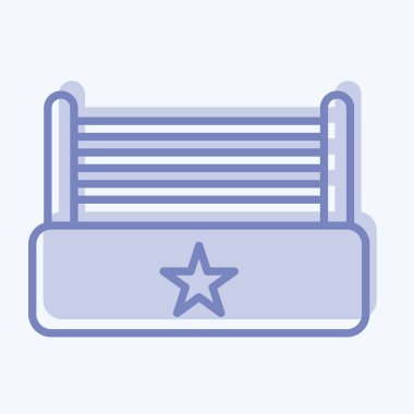 Simge halkası. Dövüş sporları sembolüyle ilgili. İki ton stili. Basit dizayn edilebilir. Basit bir resim. Boks.