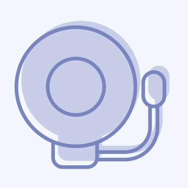 Icon Bell. Dövüş sporları sembolüyle ilgili. İki ton stili. Basit dizayn edilebilir. Basit bir resim. Boks.