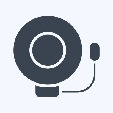 Icon Bell. Dövüş sporları sembolüyle ilgili. Kabartma tarzı. Basit dizayn edilebilir. Basit bir resim. Boks.