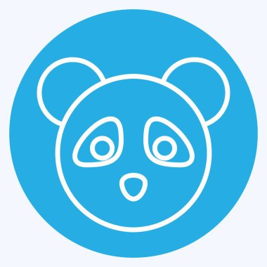 İkon Panda. Hayvan kafası sembolüyle ilgili. Mavi gözlü. Basit dizayn edilebilir. Basit bir çizim. Şirin. eğitim