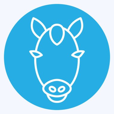 Simge Atı. Hayvan kafası sembolüyle ilgili. Mavi gözlü. Basit dizayn edilebilir. Basit bir çizim. Şirin. eğitim