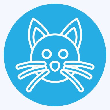 Simge Kedisi. Hayvan kafası sembolüyle ilgili. Mavi gözlü. Basit dizayn edilebilir. Basit bir çizim. Şirin. eğitim