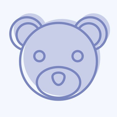 Simge Ayısı. Hayvan kafası sembolüyle ilgili. İki ton stili. Basit dizayn edilebilir. Basit bir çizim. Şirin. eğitim