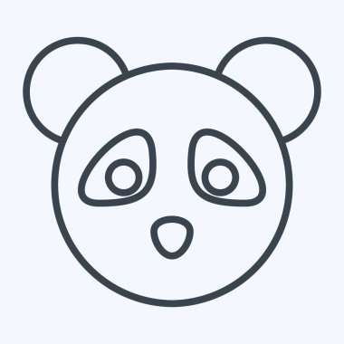 İkon Panda. Hayvan kafası sembolüyle ilgili. Sıra tarzı. Basit dizayn edilebilir. Basit bir çizim. Şirin. eğitim