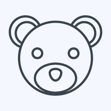 Simge Ayısı. Hayvan kafası sembolüyle ilgili. Sıra tarzı. Basit dizayn edilebilir. Basit bir çizim. Şirin. eğitim