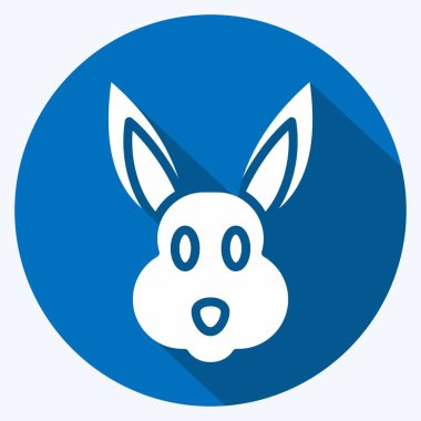 Simge Tavşan. Hayvan kafası sembolüyle ilgili. Uzun gölge tarzı. Basit dizayn edilebilir. Basit bir çizim. Şirin. eğitim