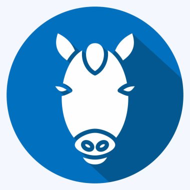 Simge Atı. Hayvan kafası sembolüyle ilgili. Uzun gölge tarzı. Basit dizayn edilebilir. Basit bir çizim. Şirin. eğitim