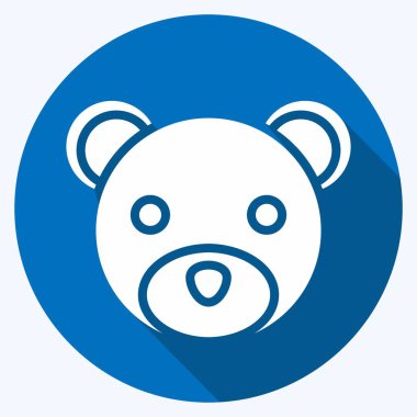 Simge Ayısı. Hayvan kafası sembolüyle ilgili. Uzun gölge tarzı. Basit dizayn edilebilir. Basit bir çizim. Şirin. eğitim