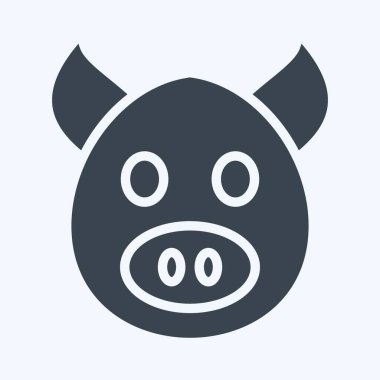 Simge domuzu. Hayvan kafası sembolüyle ilgili. Kabartma tarzı. Basit dizayn edilebilir. Basit bir çizim. Şirin. eğitim