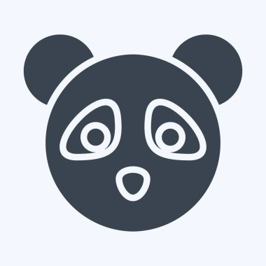 İkon Panda. Hayvan kafası sembolüyle ilgili. Kabartma tarzı. Basit dizayn edilebilir. Basit bir çizim. Şirin. eğitim