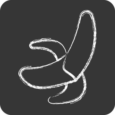 İkon muz. Tayland sembolüyle ilgili. Tebeşir stili. Basit tasarım düzenleme. Dünya seyahati.