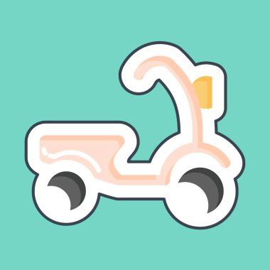 Etiket çizgisi Scooter 'ı kesti. Tayland sembolüyle ilgili. Basit dizayn edilebilir. Basit bir çizim. Basit vektör simgeleri. Dünya Seyahat Turizmi. Tayland