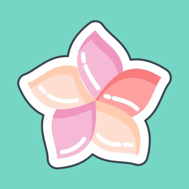 Etiket hattı Plumeria 'yı kesti. Tayland sembolüyle ilgili. Basit dizayn edilebilir. Basit bir çizim. Basit vektör simgeleri. Dünya Seyahat Turizmi. Tayland