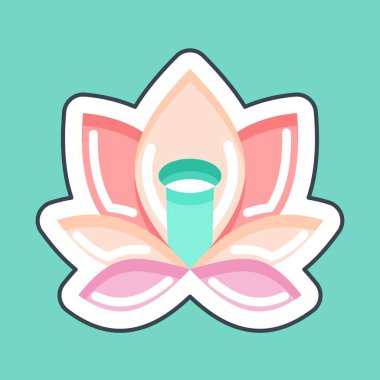 Çıkartma çizgisi Lotus 'u kesti. Tayland sembolüyle ilgili. Basit dizayn edilebilir. Basit bir çizim. Basit vektör simgeleri. Dünya Seyahat Turizmi. Tayland