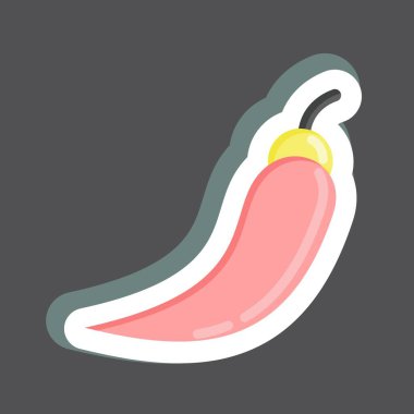 Etiket Chili. Tayland sembolüyle ilgili. Basit dizayn edilebilir. Basit bir çizim. Basit vektör simgeleri. Dünya Seyahat Turizmi. Tayland