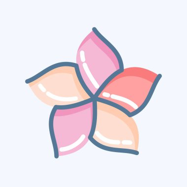 İkon Plumeria. Tayland sembolüyle ilgili. Karalama stili. Basit dizayn edilebilir. Basit bir çizim. Basit vektör simgeleri. Dünya Seyahat Turizmi. Tayland