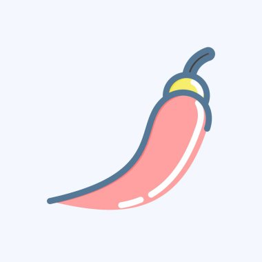 Icon Chili. Tayland sembolüyle ilgili. Karalama stili. Basit dizayn edilebilir. Basit bir çizim. Basit vektör simgeleri. Dünya Seyahat Turizmi. Tayland