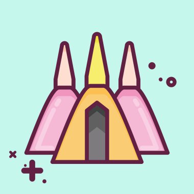 İkon Chedi. Tayland sembolüyle ilgili. MBE tarzı. Basit dizayn edilebilir. Basit bir çizim. Basit vektör simgeleri. Dünya Seyahat Turizmi. Tayland