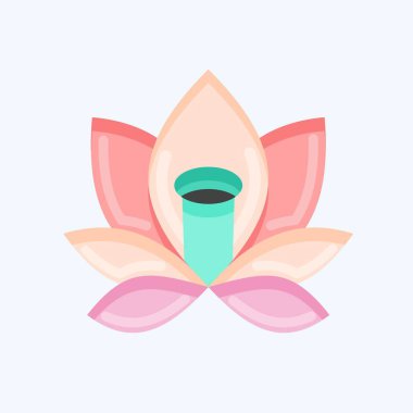 İkon Lotus. Tayland sembolüyle ilgili. Düz stil. Basit dizayn edilebilir. Basit bir çizim. Basit vektör simgeleri. Dünya Seyahat Turizmi. Tayland